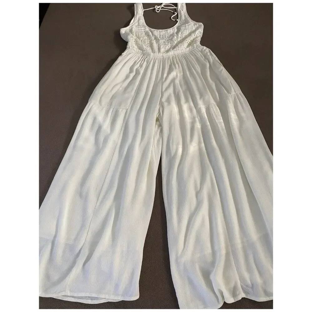 Love Stitch Cream Lace Bodice Wide-Leg Jumpsuit - Picture 8 of 13